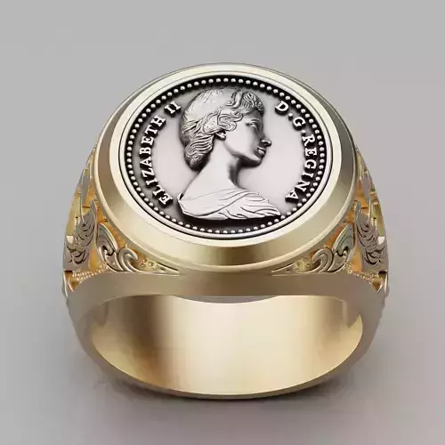 Elizabeth II Canadian  Gold Coin printable jewelry model