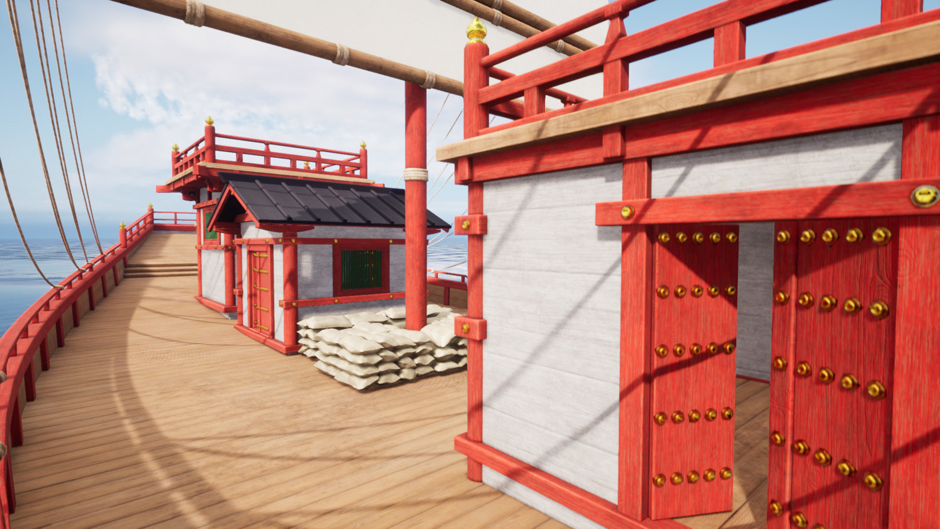 Kentoshi-sen - Asian ship Low-poly 3D model_16