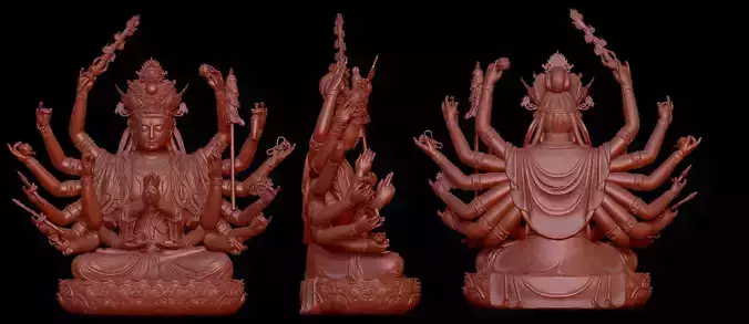 thien thu thien nhan buddha 3D print model