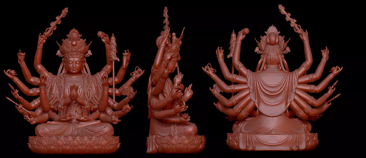 thien thu thien nhan buddha 3D print model_0