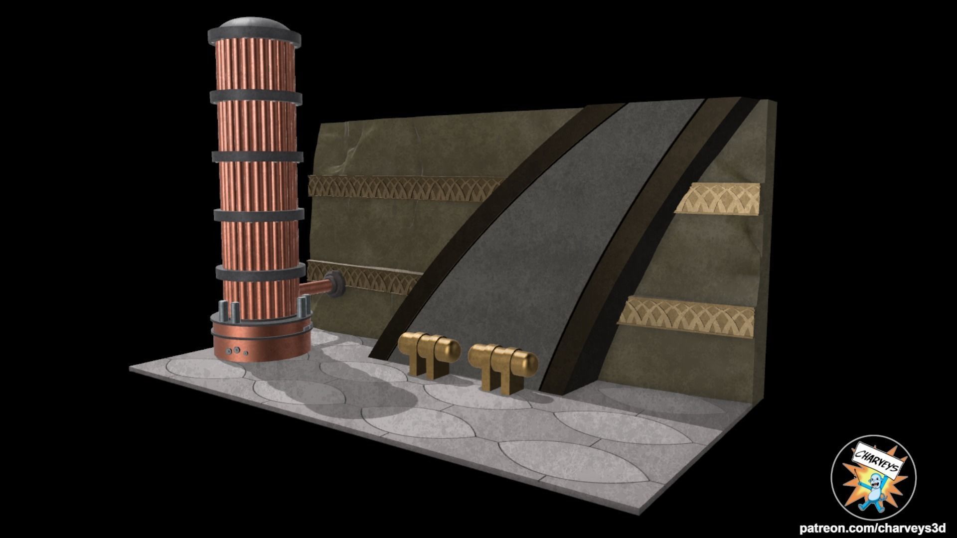 Star Wars Geonosis Hangar Diorama for action figures 3D print model_3