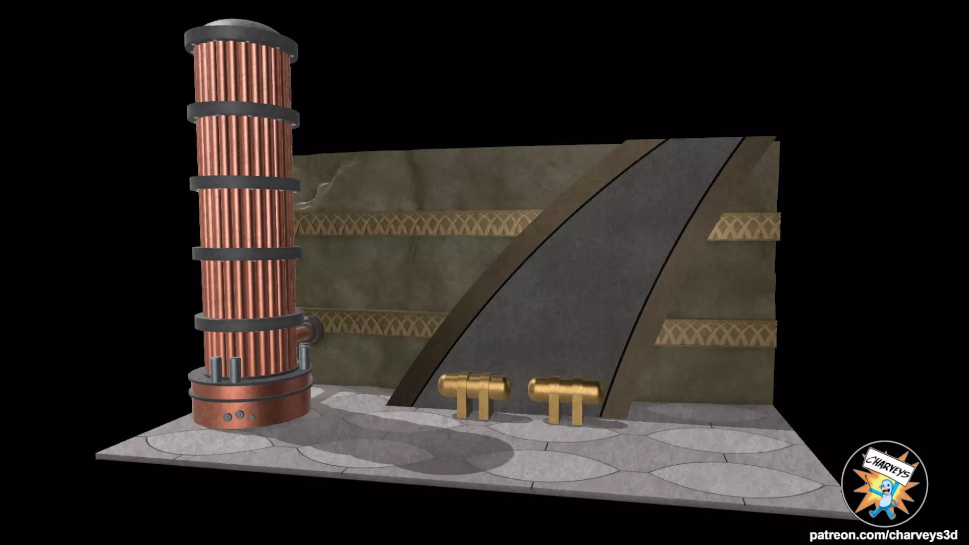 Star Wars Geonosis Hangar Diorama for action figures 3D print model_0