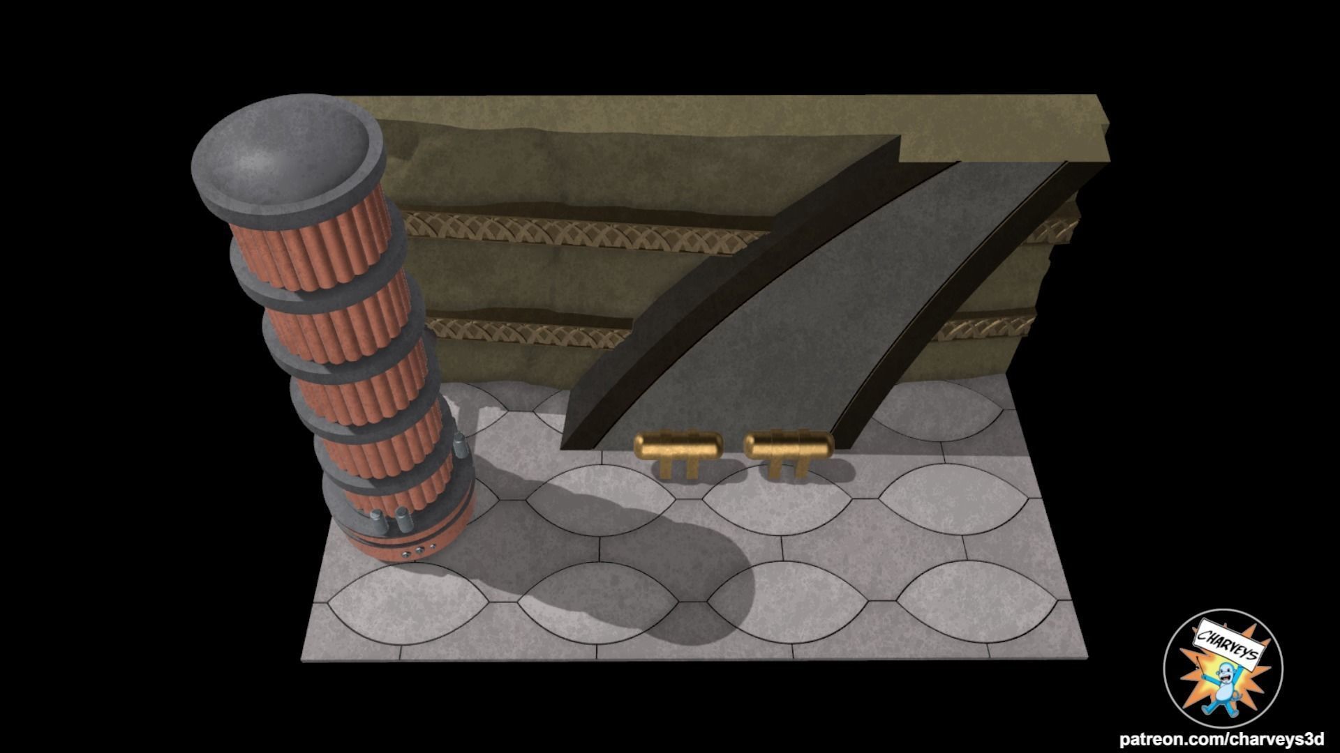 Star Wars Geonosis Hangar Diorama for action figures 3D print model_4