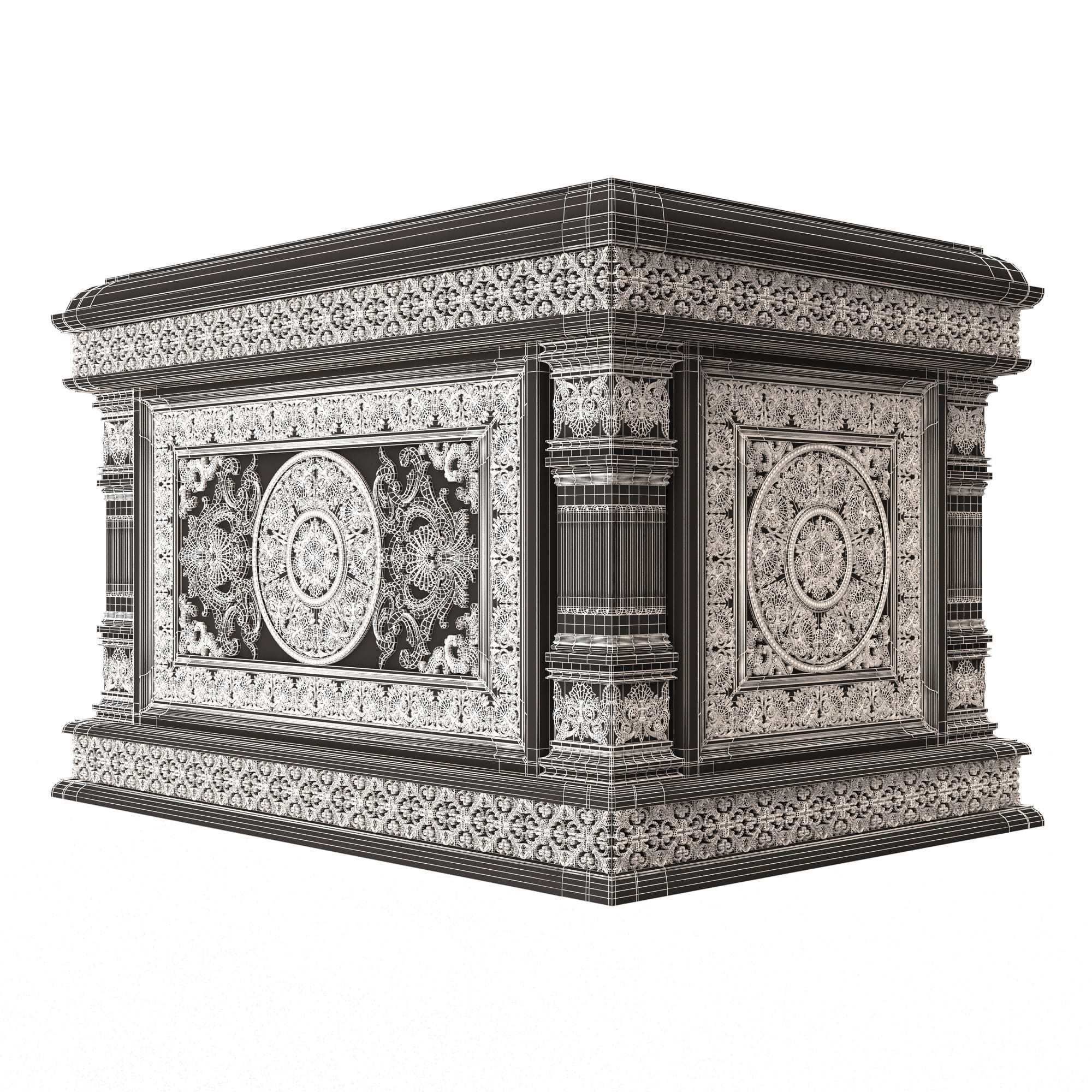 Chest 05 White Low-poly 3D model_6