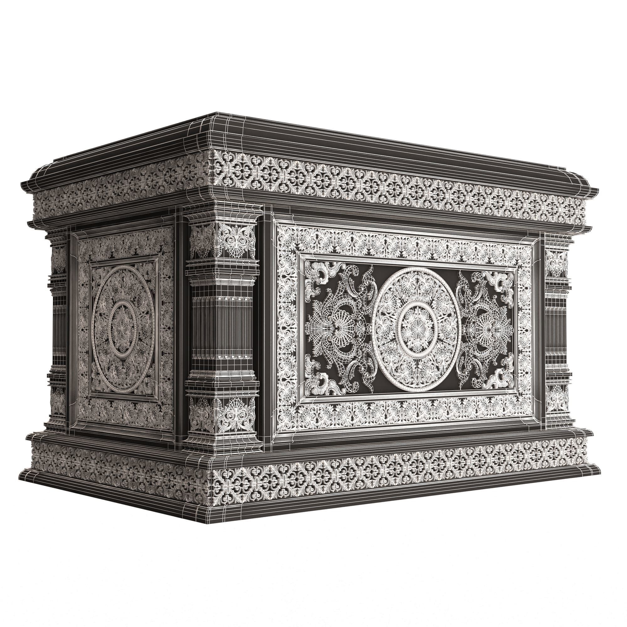 Chest 05 White Low-poly 3D model_9