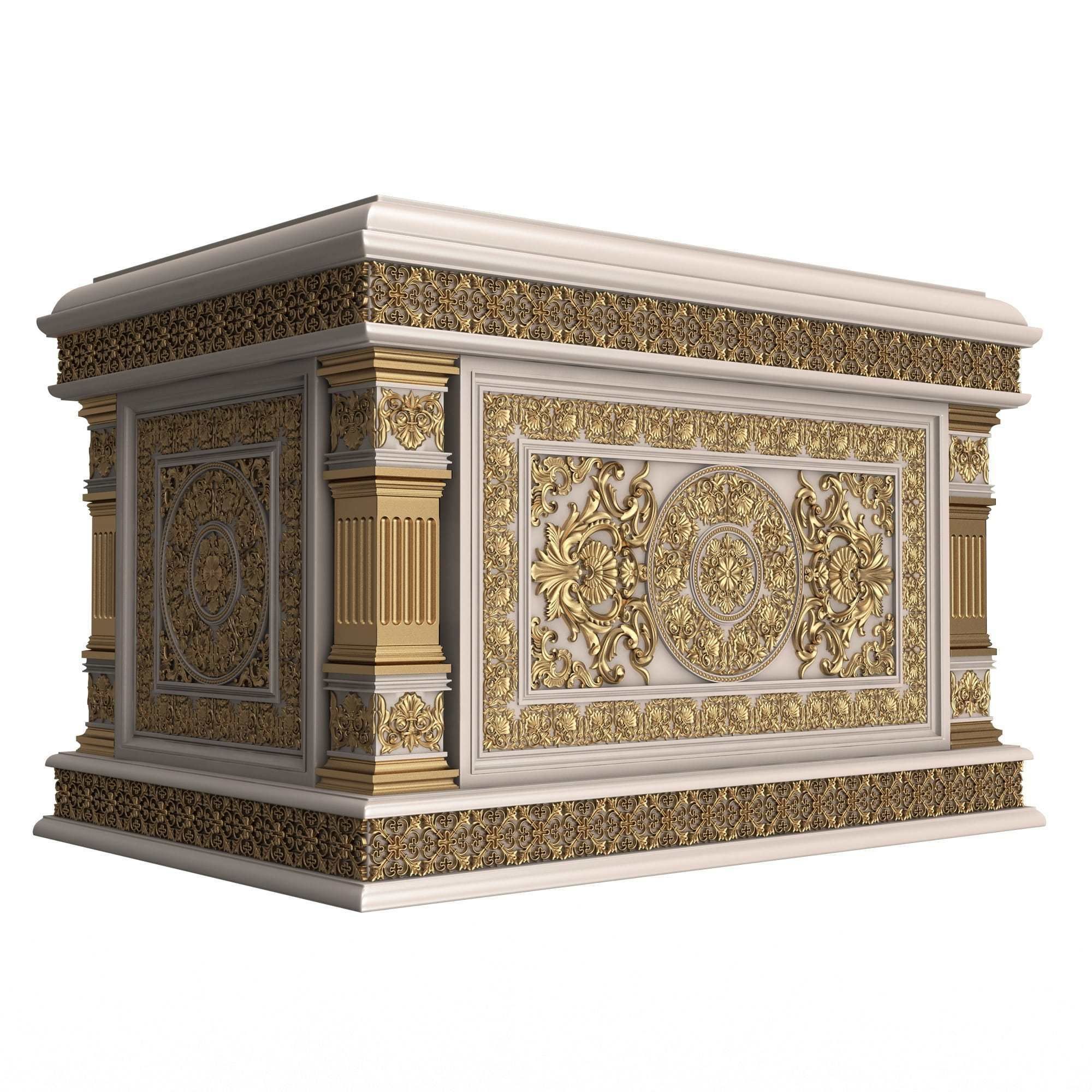 Chest 05 White Low-poly 3D model_4