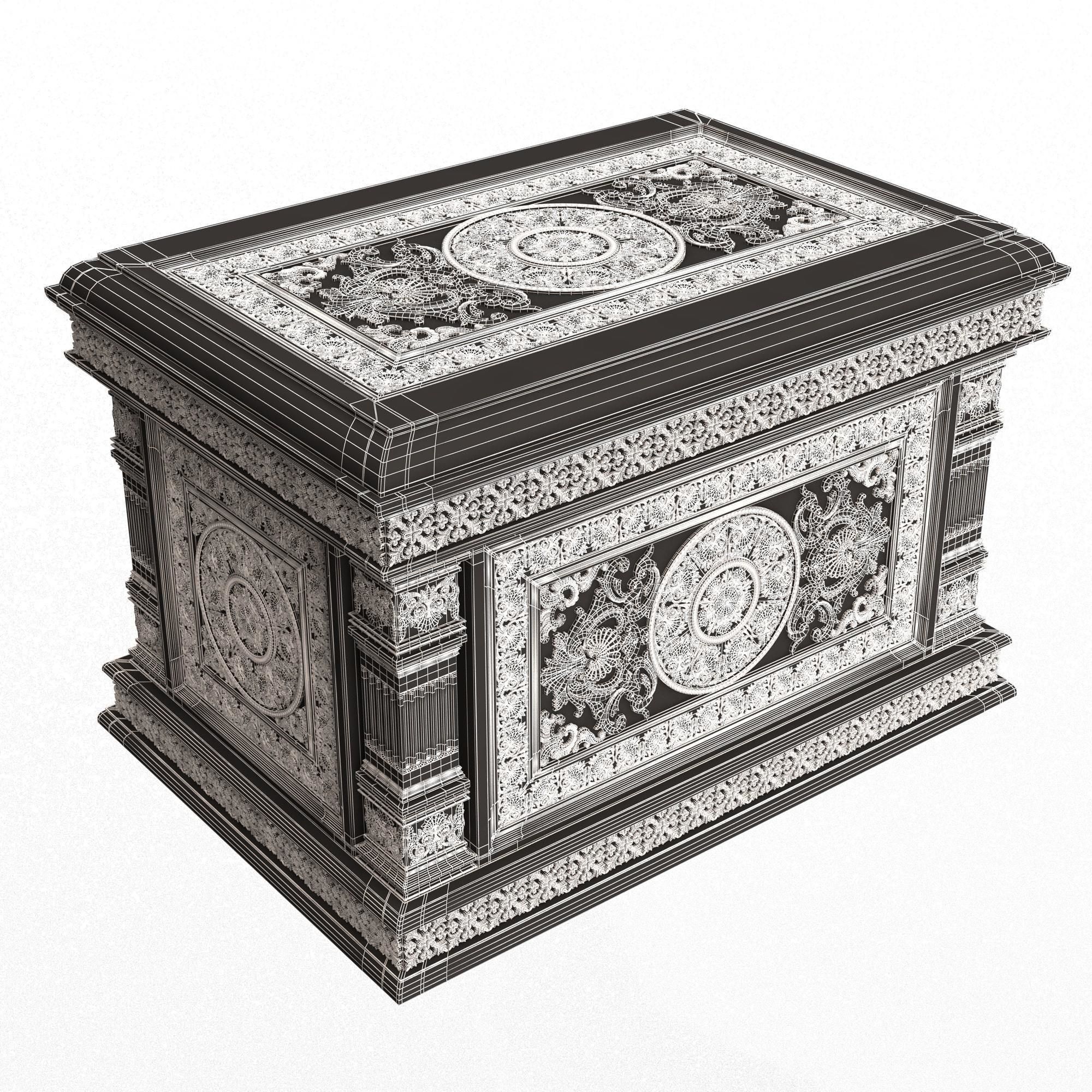 Chest 05 White Low-poly 3D model_10