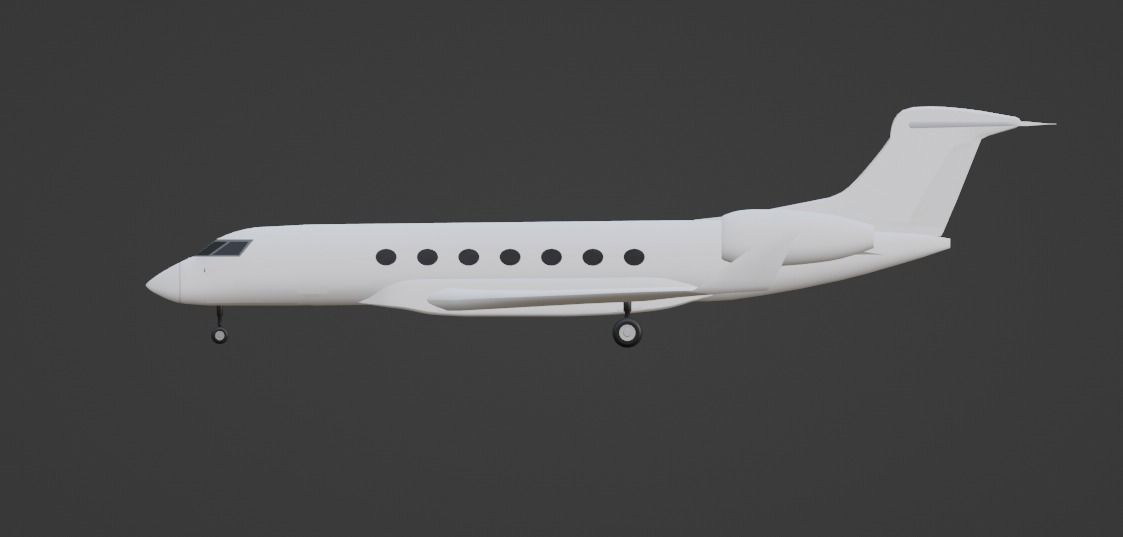 Jet - G600 Low-poly 3D model_1