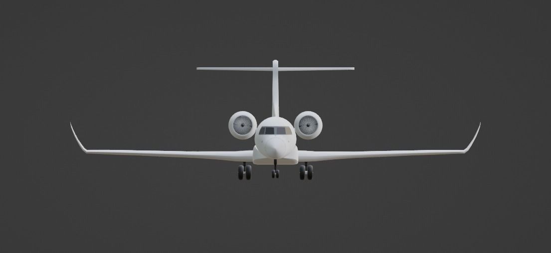 Jet - G600 Low-poly 3D model_2