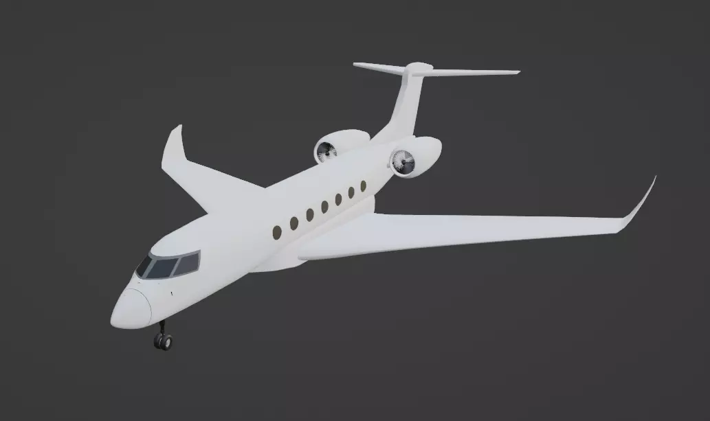 Jet - G600 Low-poly 3D model_0
