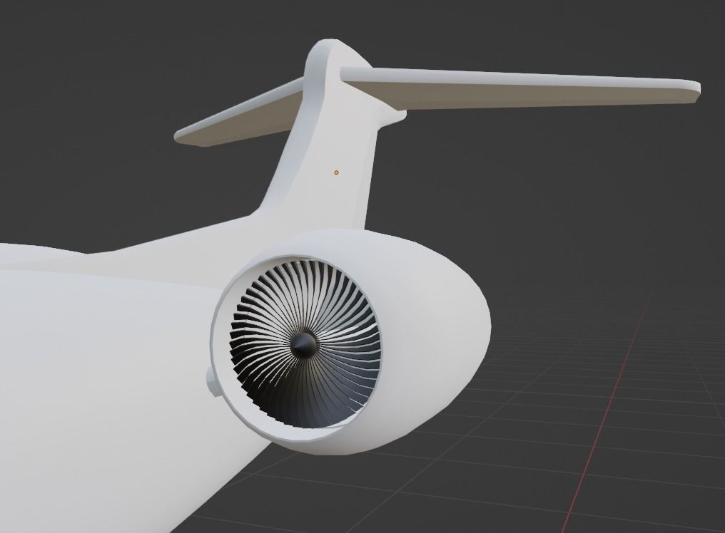 Jet - G600 Low-poly 3D model_5