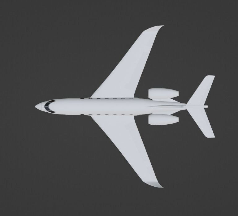 Jet - G600 Low-poly 3D model_3