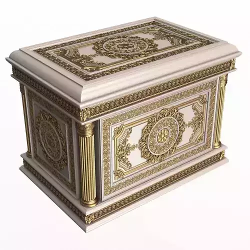 Chest 06 White Low-poly 3D model