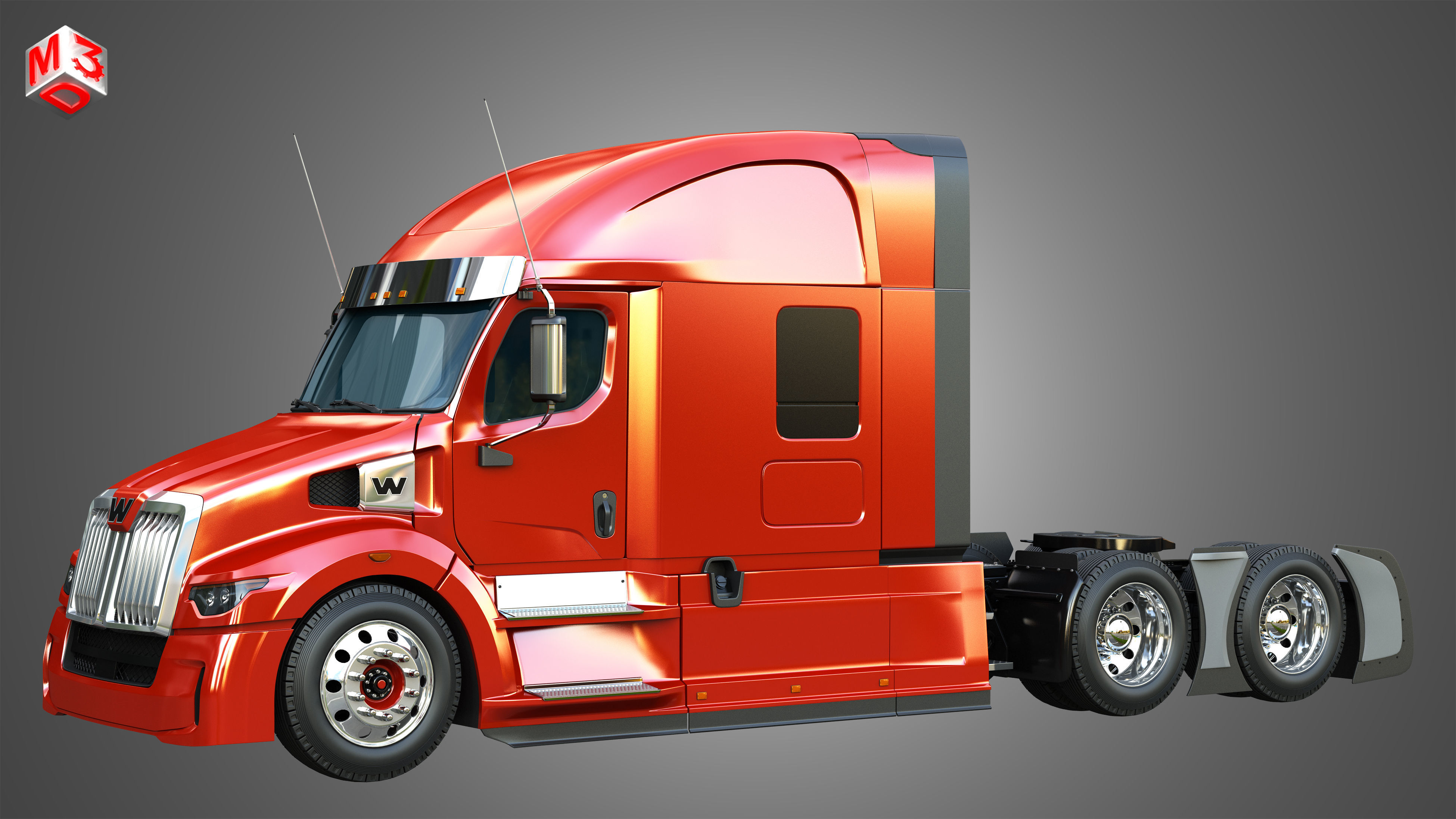57X Semi Truck - Ultra Cab Sleeper Truck 3D model_15