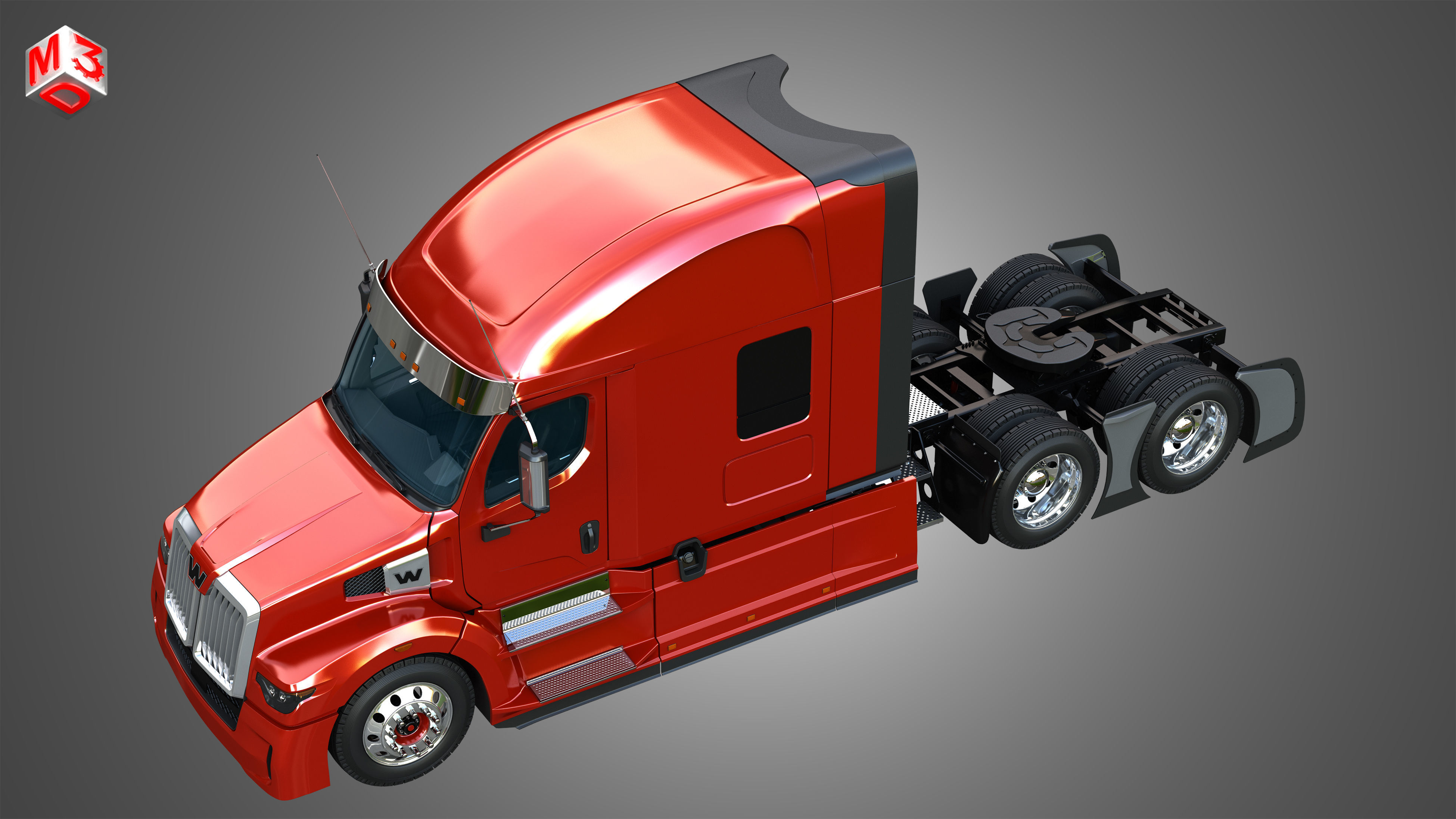 57X Semi Truck - Ultra Cab Sleeper Truck 3D model_19