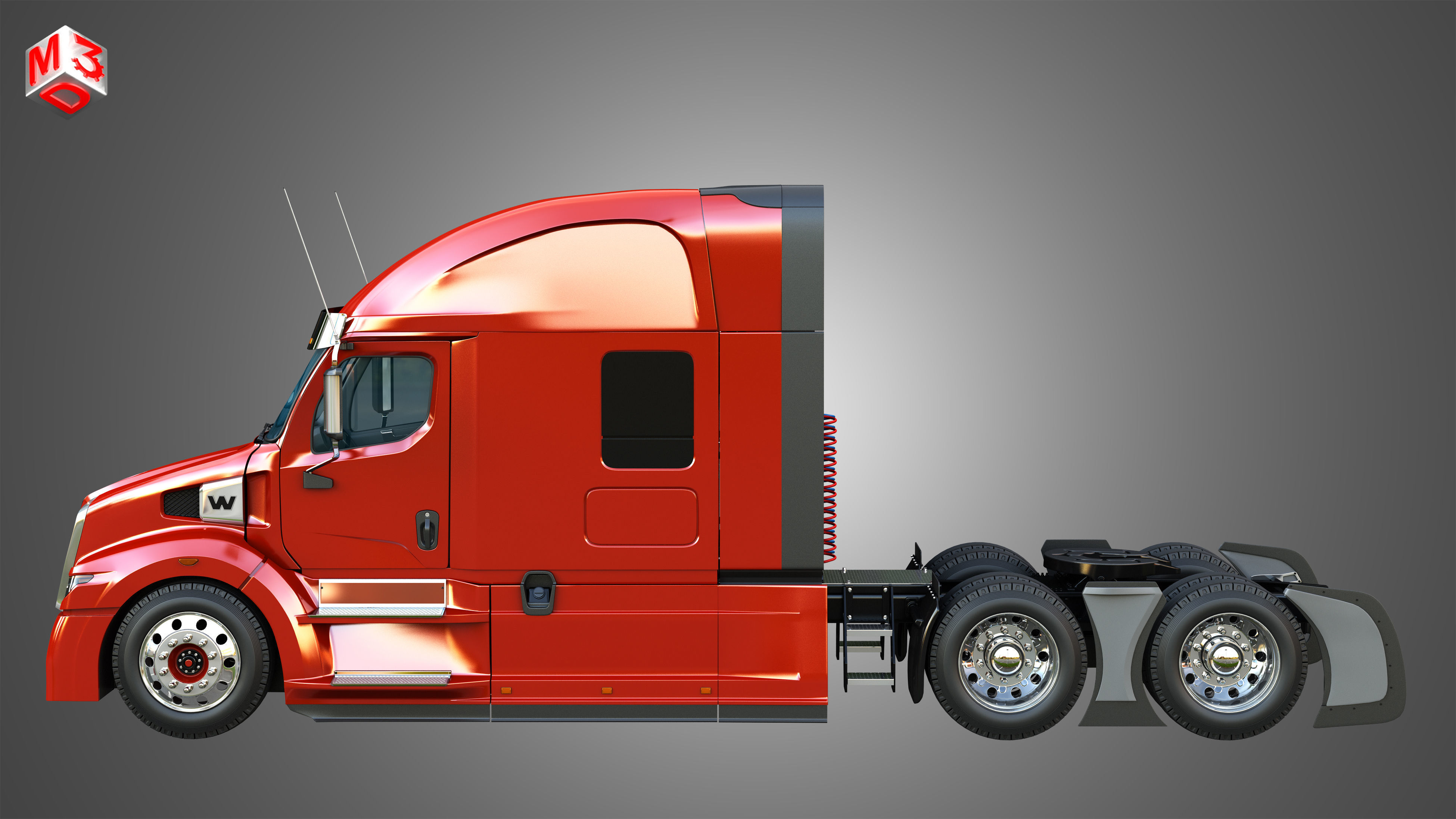 57X Semi Truck - Ultra Cab Sleeper Truck 3D model_5