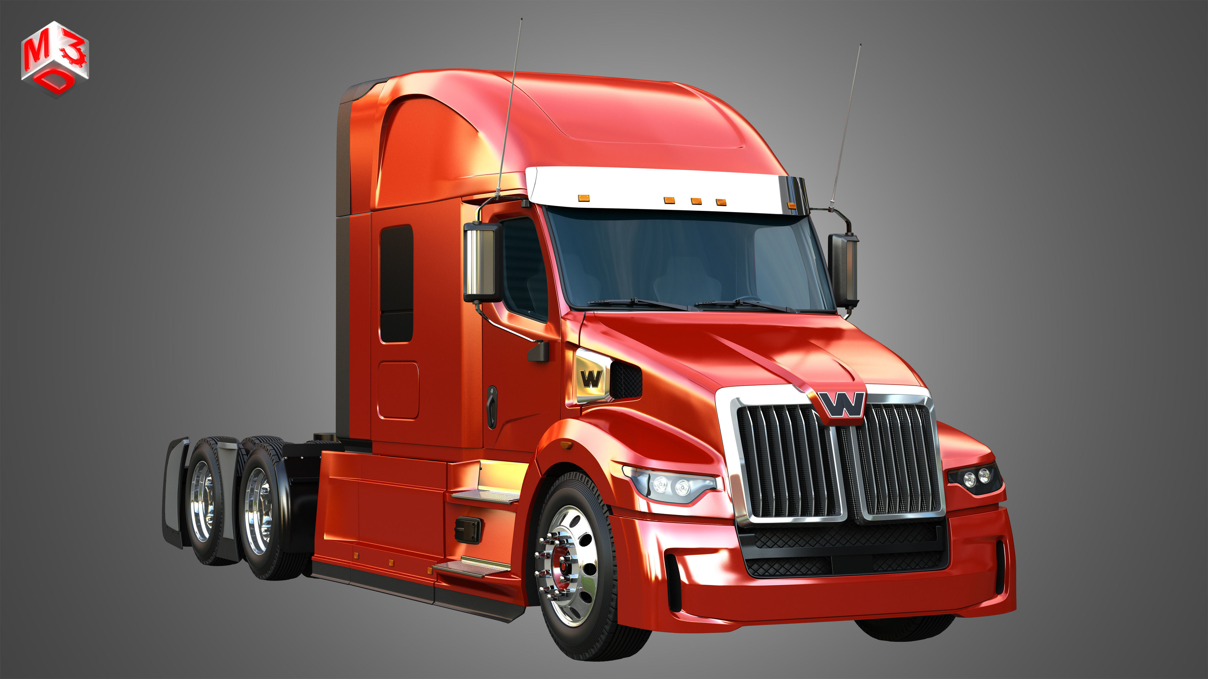 57X Semi Truck - Ultra Cab Sleeper Truck 3D model_13