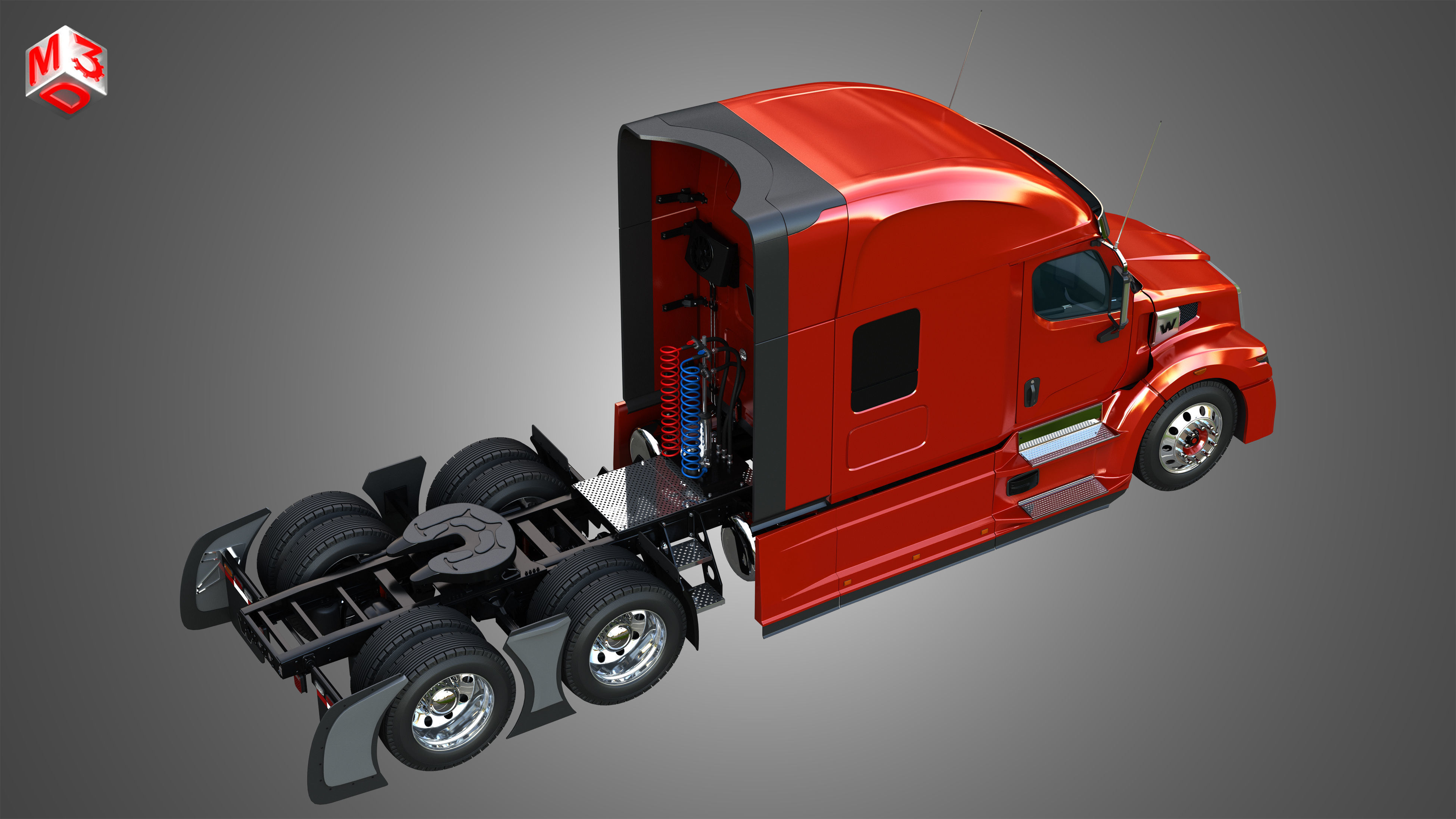 57X Semi Truck - Ultra Cab Sleeper Truck 3D model_20