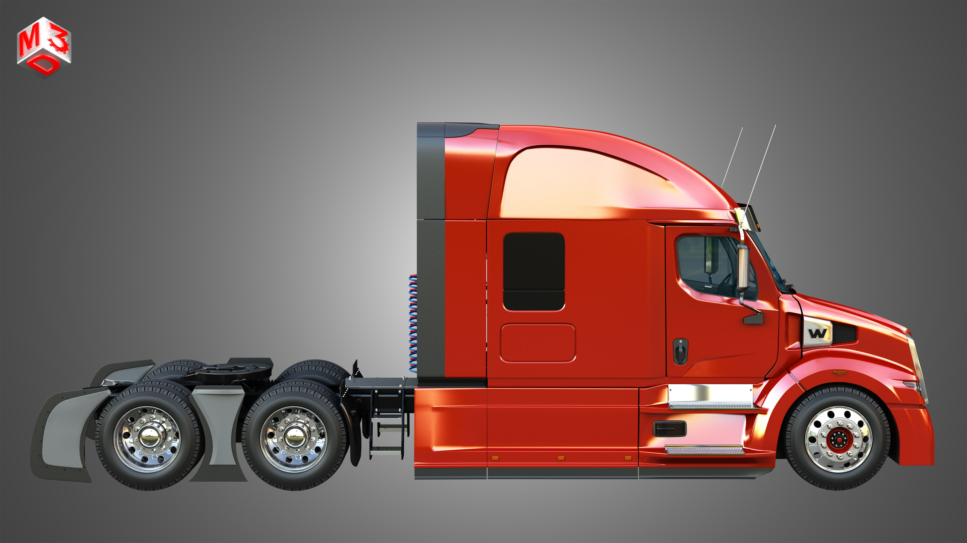 57X Semi Truck - Ultra Cab Sleeper Truck 3D model_6