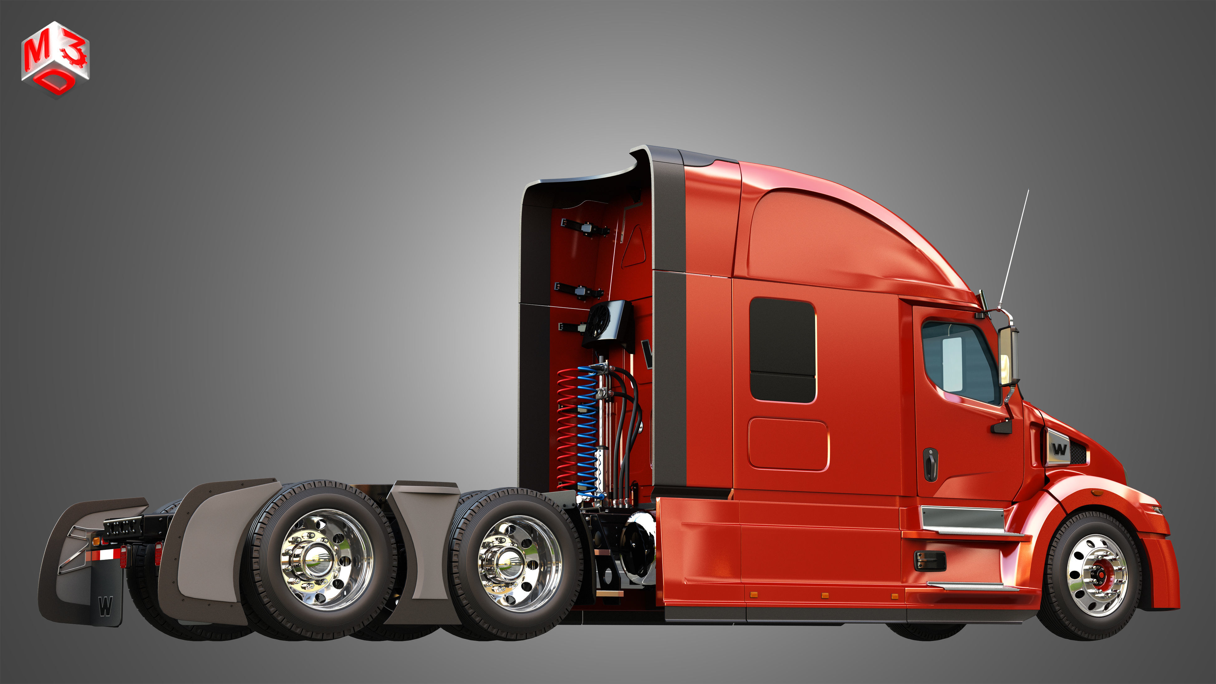 57X Semi Truck - Ultra Cab Sleeper Truck 3D model_8