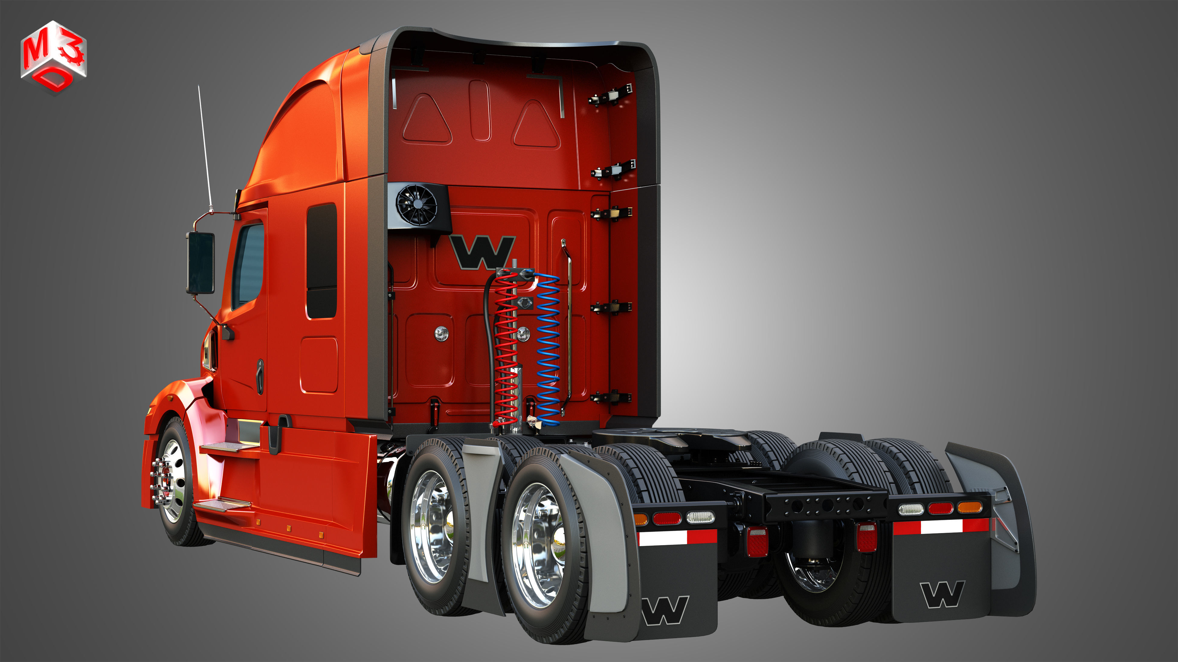 57X Semi Truck - Ultra Cab Sleeper Truck 3D model_14