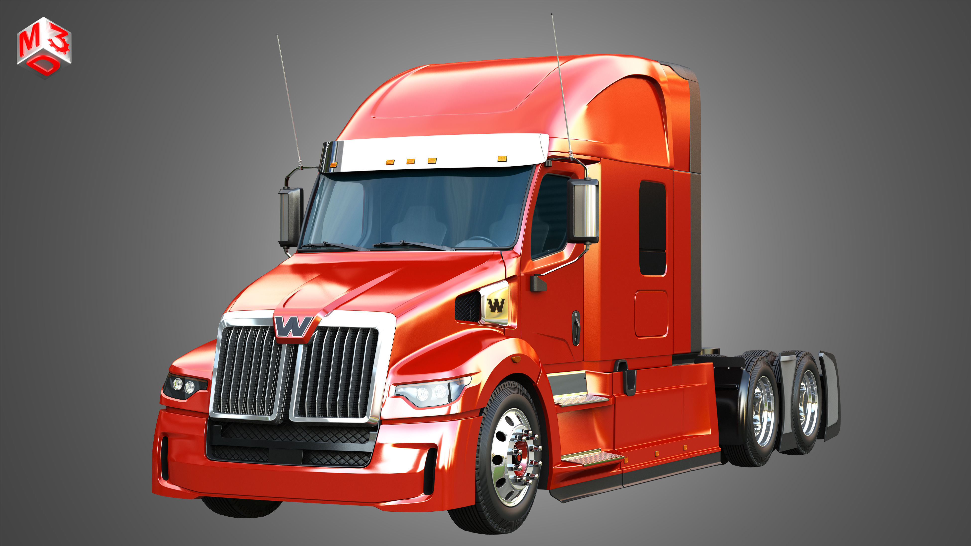57X Semi Truck - Ultra Cab Sleeper Truck 3D model_11