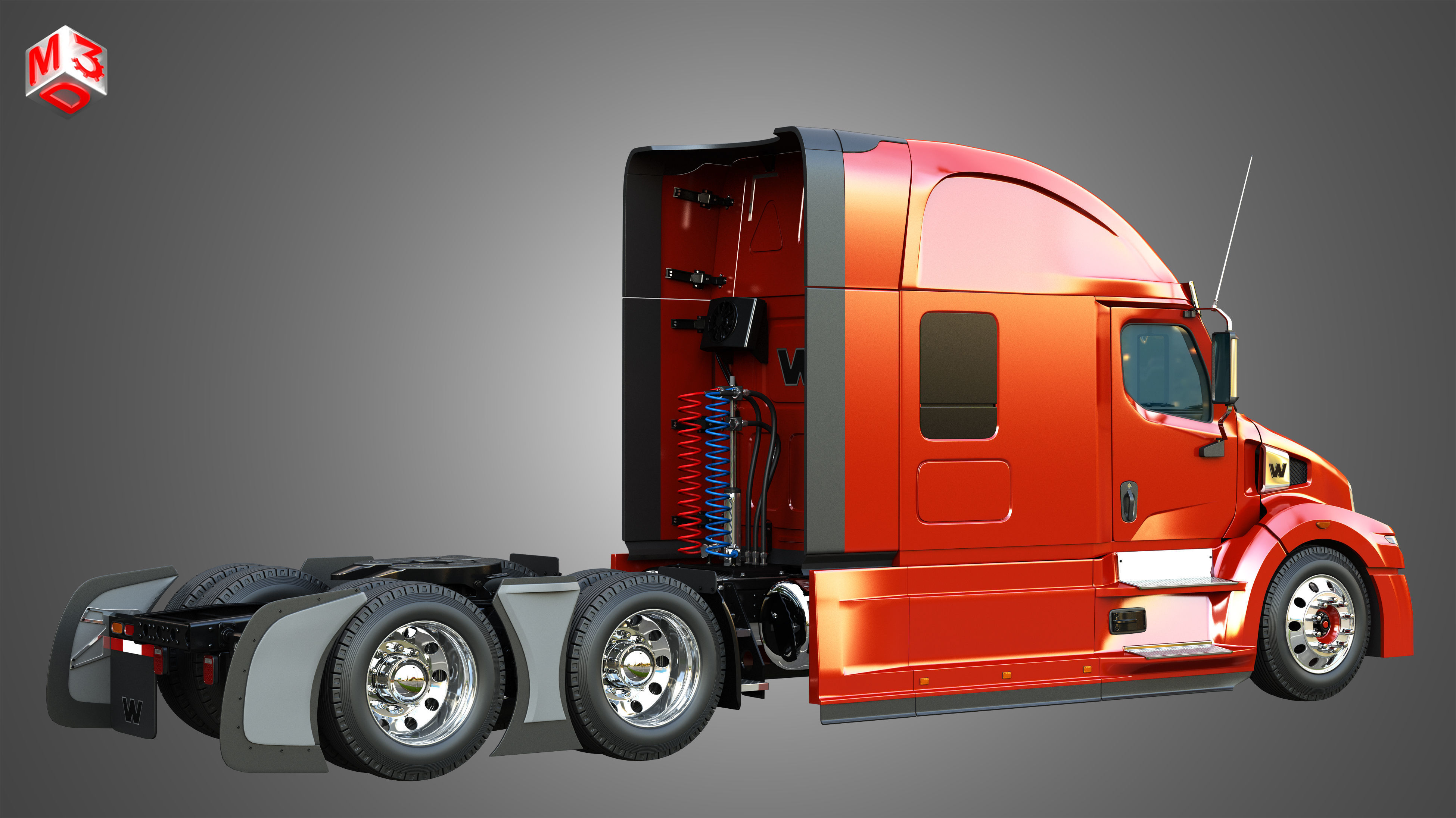 57X Semi Truck - Ultra Cab Sleeper Truck 3D model_16