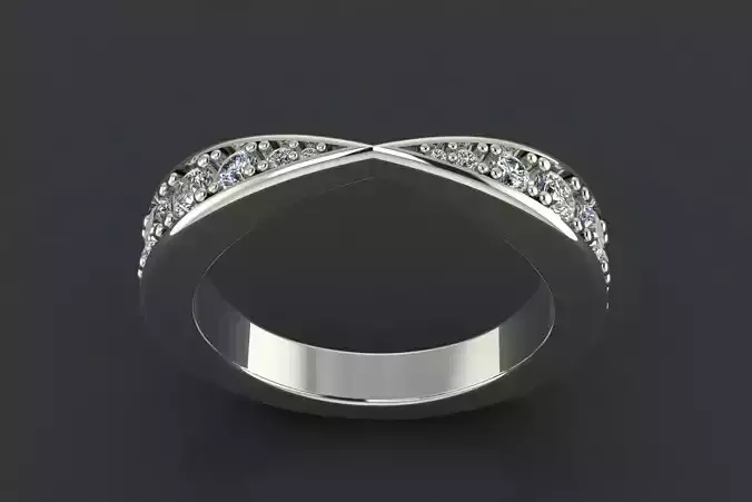 Tiffany Harmony Band Ring in Platinum with Diamonds