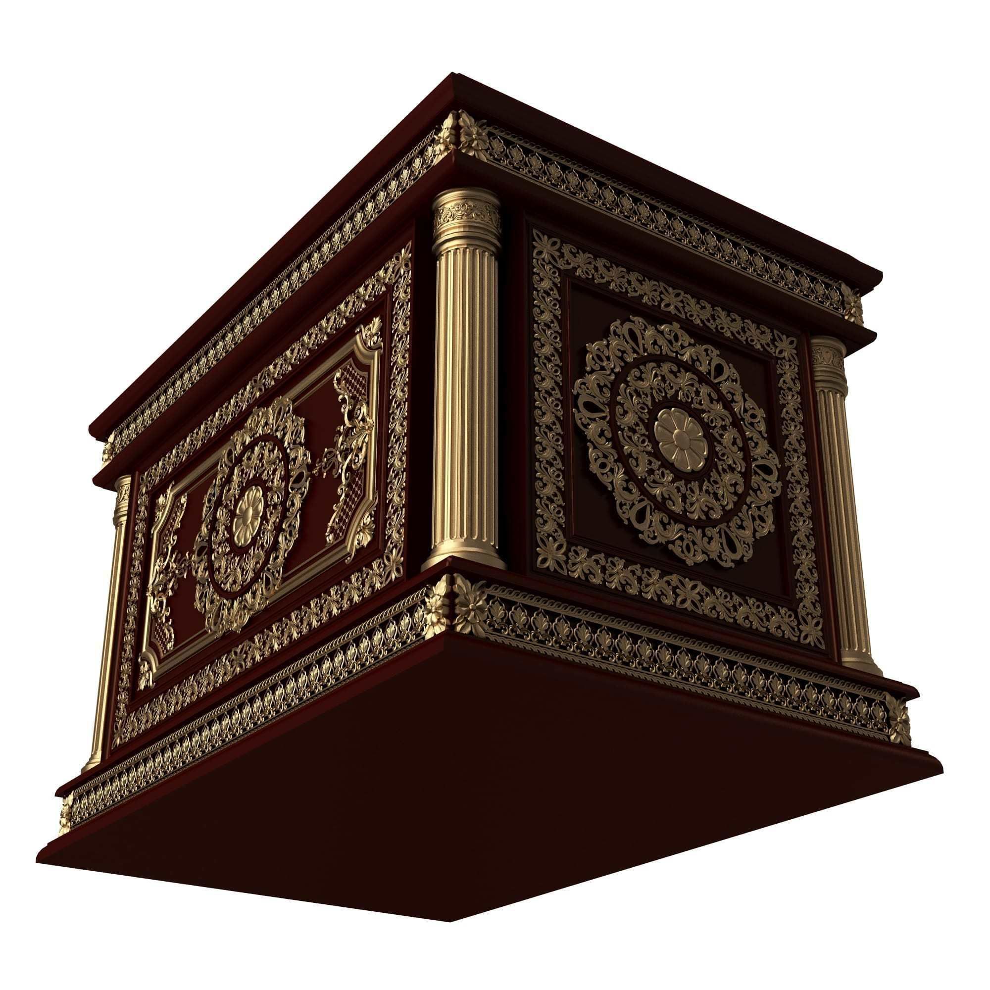 Chest 06 Red Low-poly 3D model_4