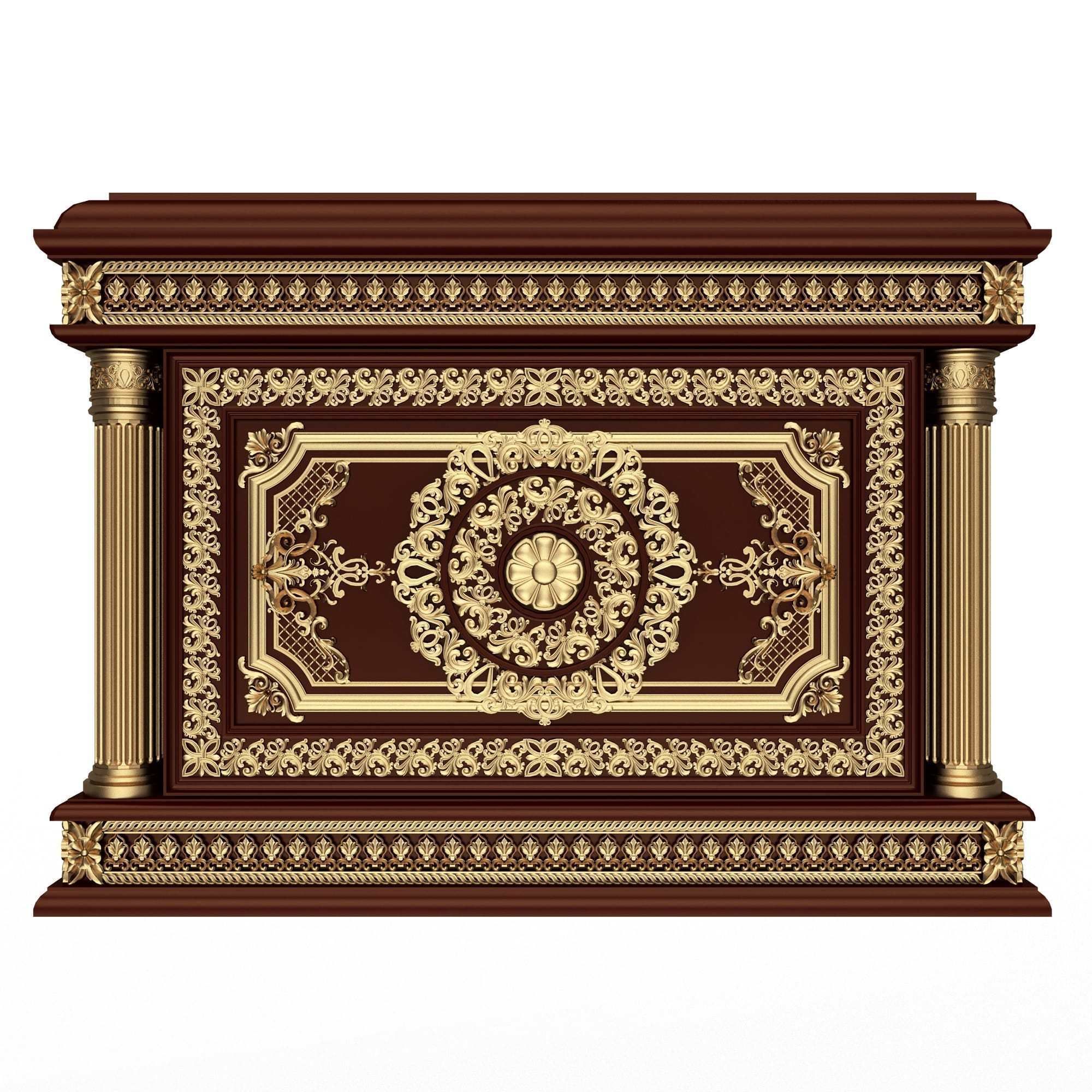 Chest 06 Red Low-poly 3D model_1