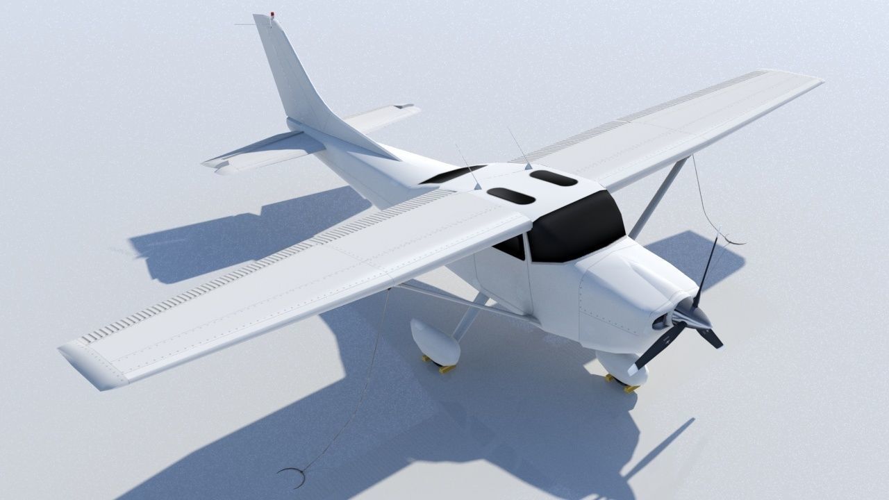 Cessna C182 Skyhawk Low Poly Static Model Low-poly 3D model_6