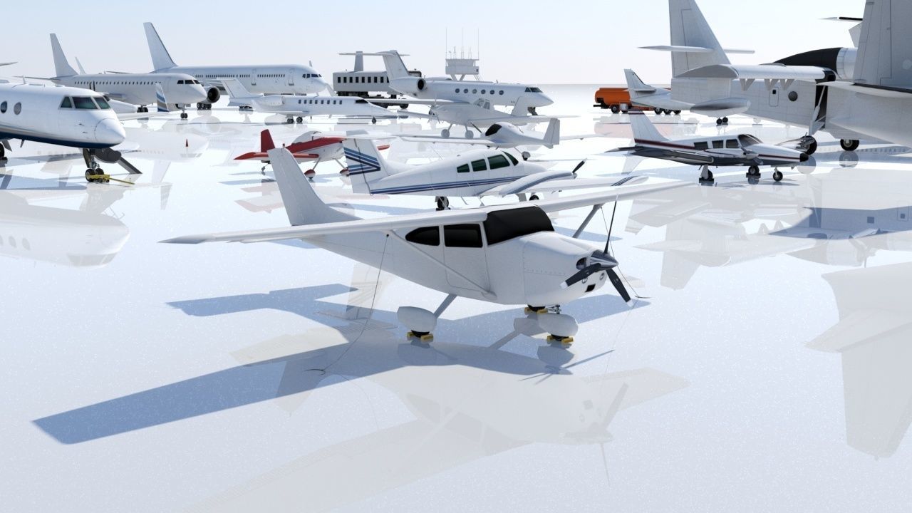Cessna C182 Skyhawk Low Poly Static Model Low-poly 3D model_8