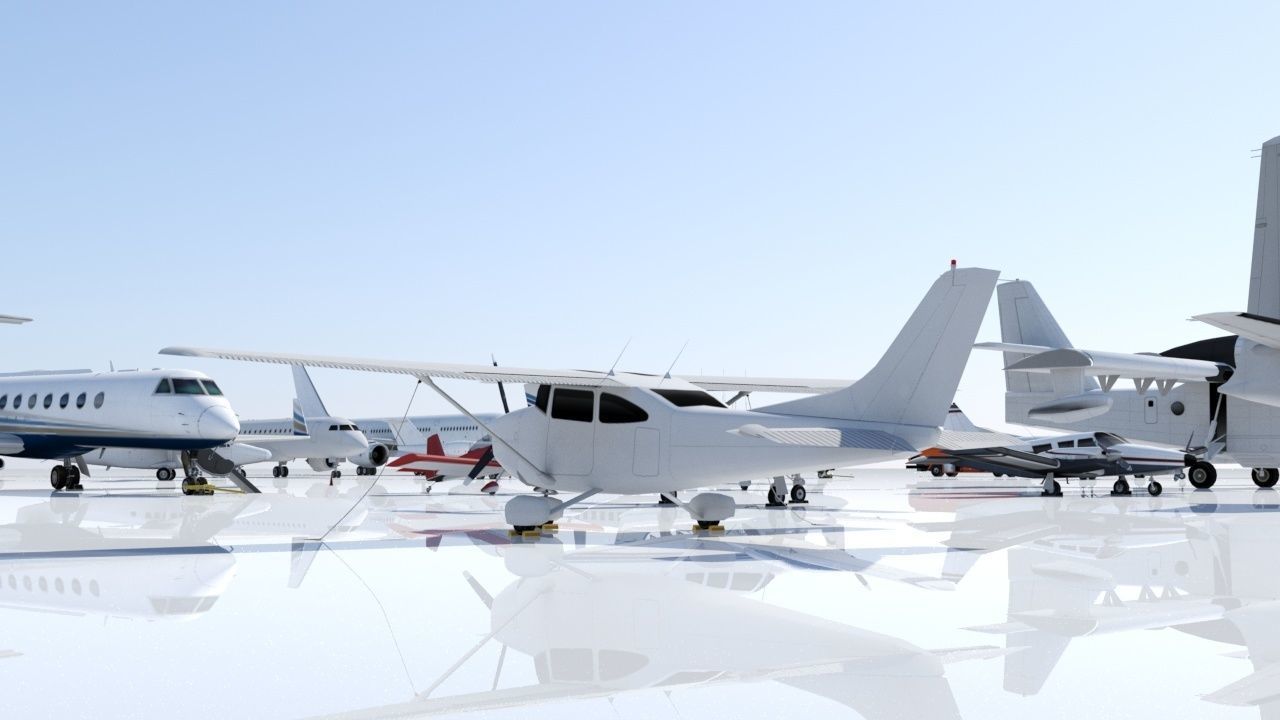 Cessna C182 Skyhawk Low Poly Static Model Low-poly 3D model_9