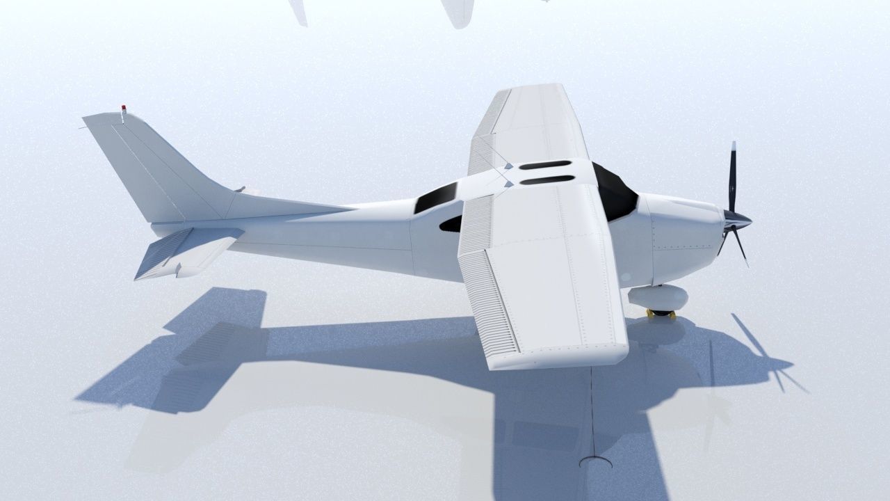 Cessna C182 Skyhawk Low Poly Static Model Low-poly 3D model_5