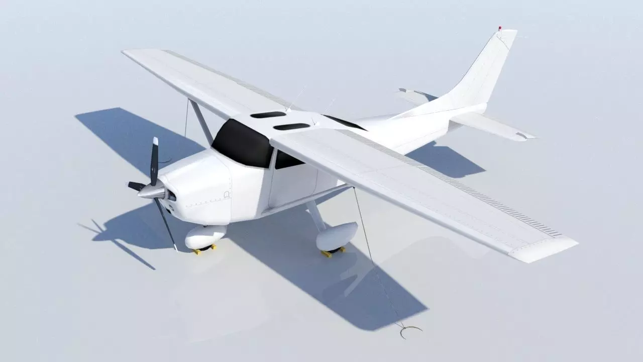 Cessna C182 Skyhawk Low Poly Static Model Low-poly 3D model_0