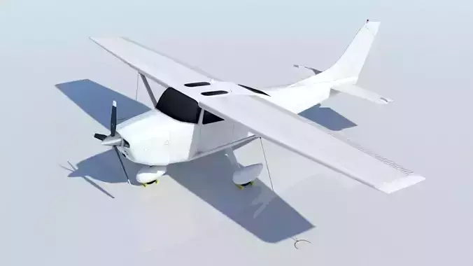 Cessna C182 Skyhawk Low Poly Static Model Low-poly 3D model