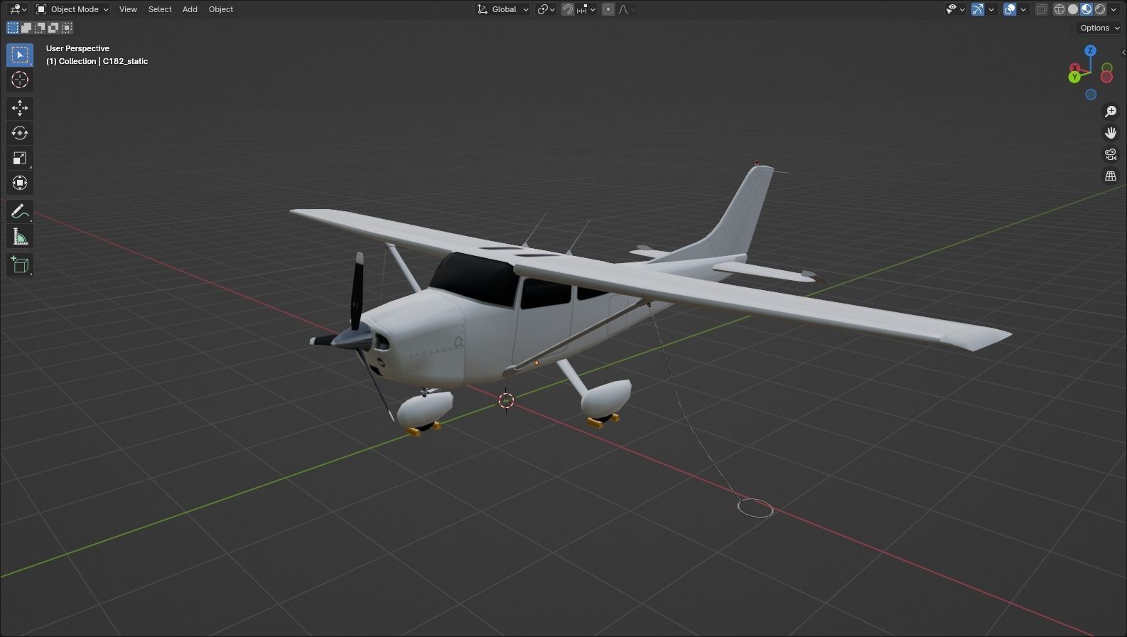Cessna C182 Skyhawk Low Poly Static Model Low-poly 3D model_14