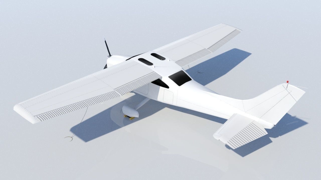 Cessna C182 Skyhawk Low Poly Static Model Low-poly 3D model_2