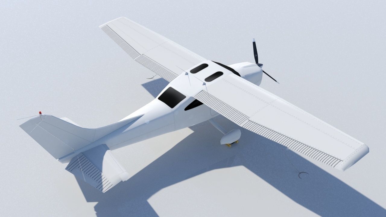Cessna C182 Skyhawk Low Poly Static Model Low-poly 3D model_4