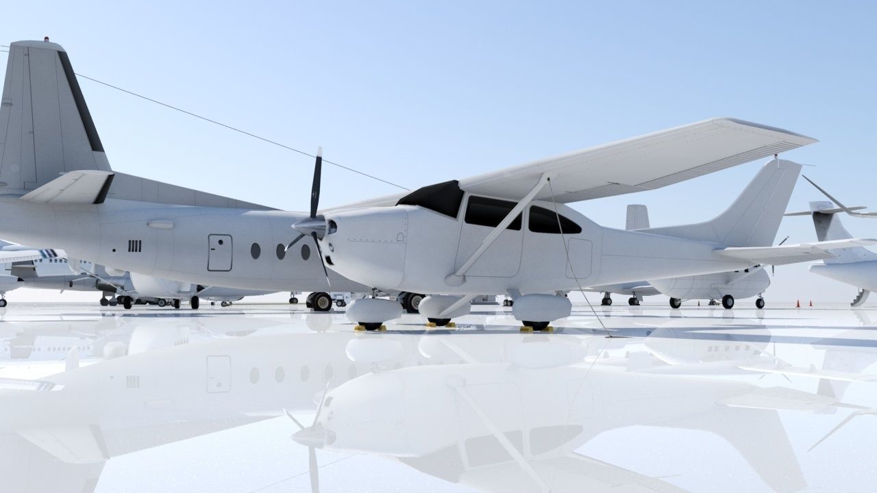 Cessna C182 Skyhawk Low Poly Static Model Low-poly 3D model_12