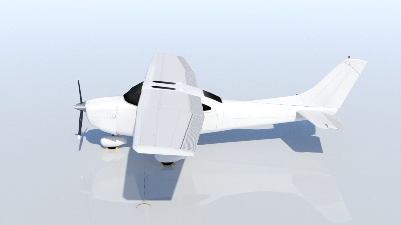 Cessna C182 Skyhawk Low Poly Static Model Low-poly 3D model_1