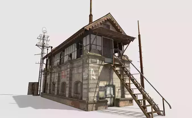 Abandoned Railroad  Signal Cabin 3D model