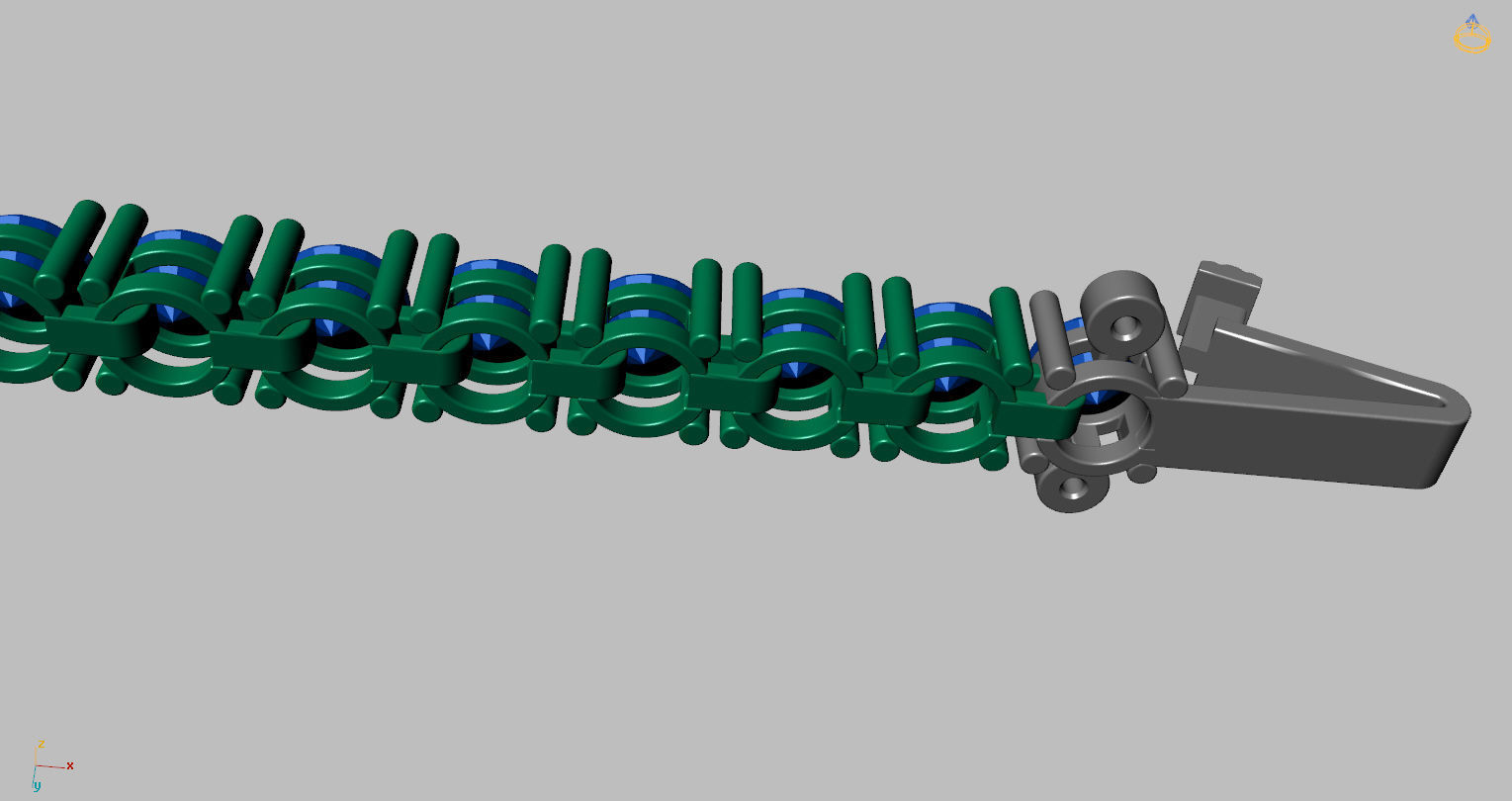 Riviera Round Gemstone Bracelet 3 50mm with clasp box   3D print model_7