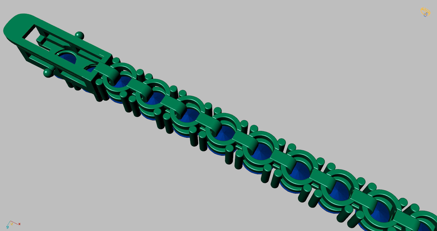 Riviera Round Gemstone Bracelet 3 50mm with clasp box   3D print model_6