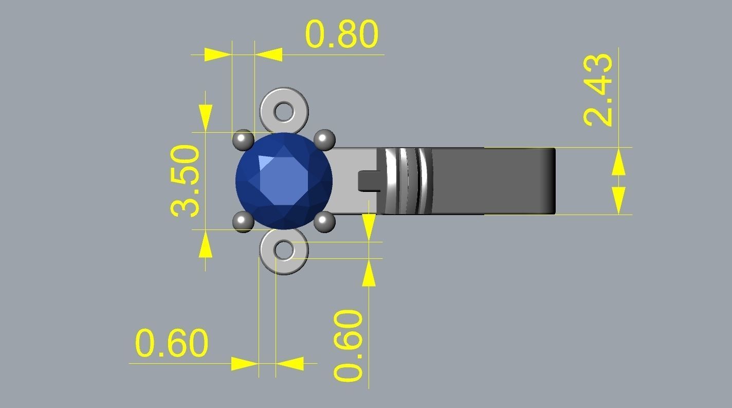 Riviera Round Gemstone Bracelet 3 50mm with clasp box   3D print model_14