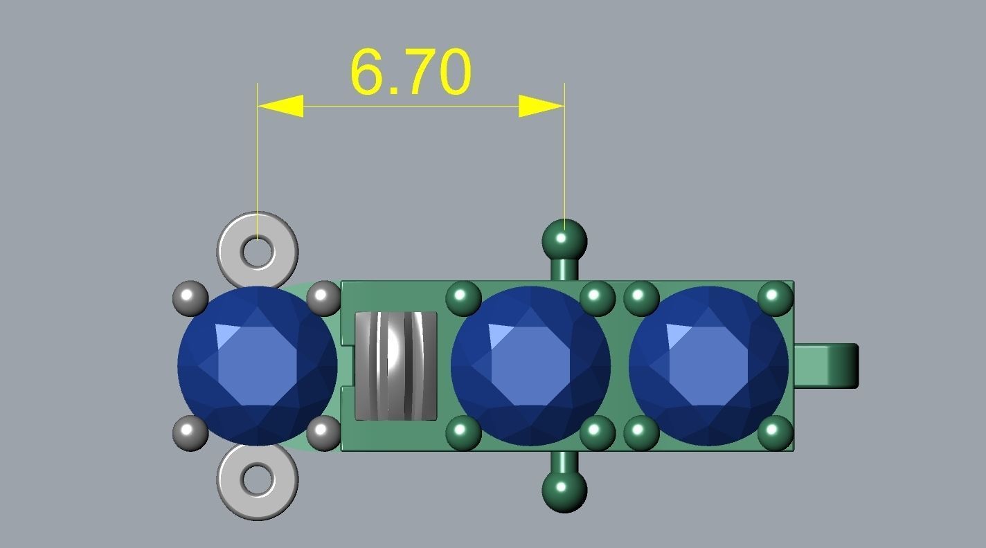 Riviera Round Gemstone Bracelet 3 50mm with clasp box   3D print model_24