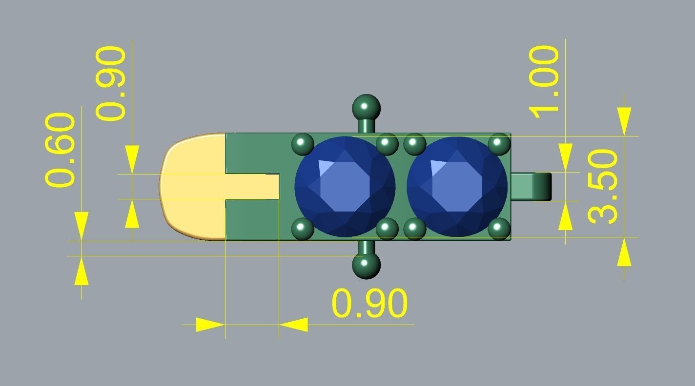 Riviera Round Gemstone Bracelet 3 50mm with clasp box   3D print model_17