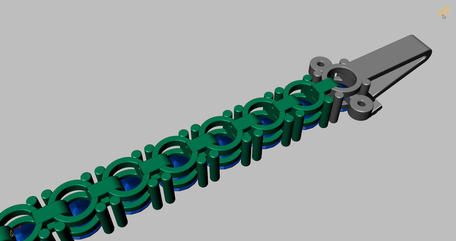 Riviera Round Gemstone Bracelet 3 50mm with clasp box   3D print model_5