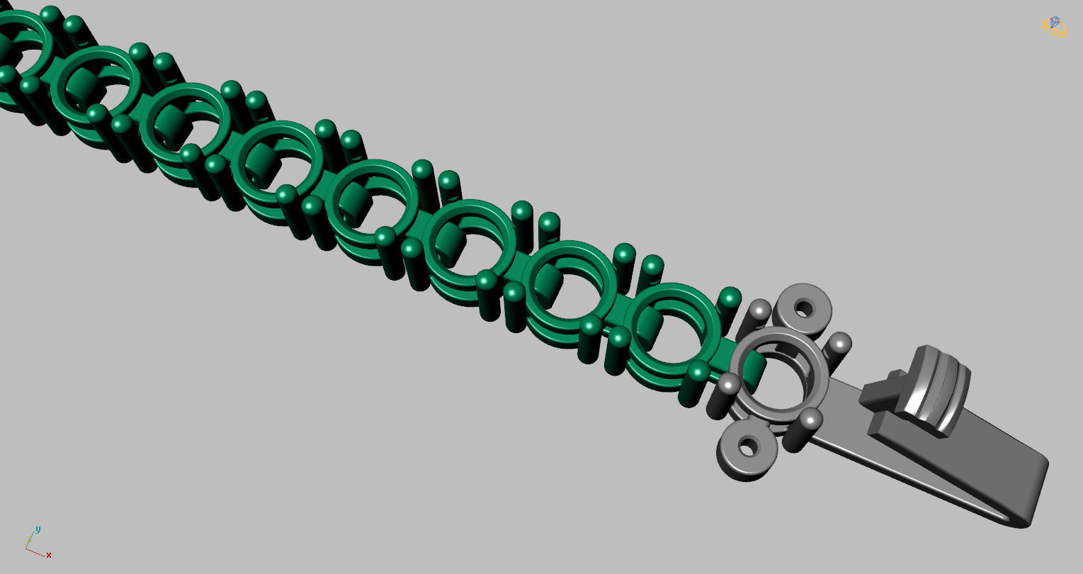 Riviera Round Gemstone Bracelet 3 50mm with clasp box   3D print model_4