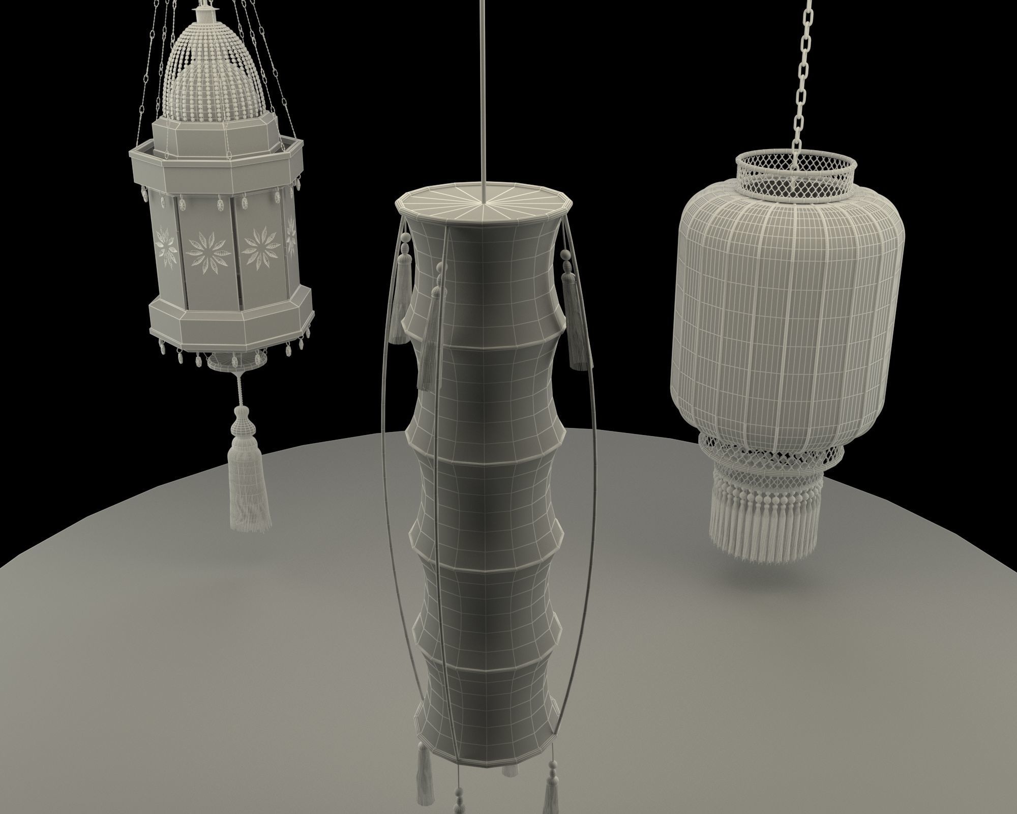 Chinese red  Lantern   3D model_6